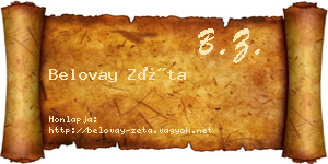 Belovay Zéta névjegykártya